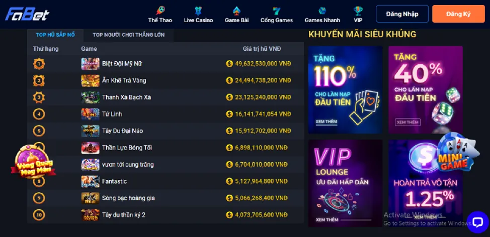 Thưởng chào mừng N8BET